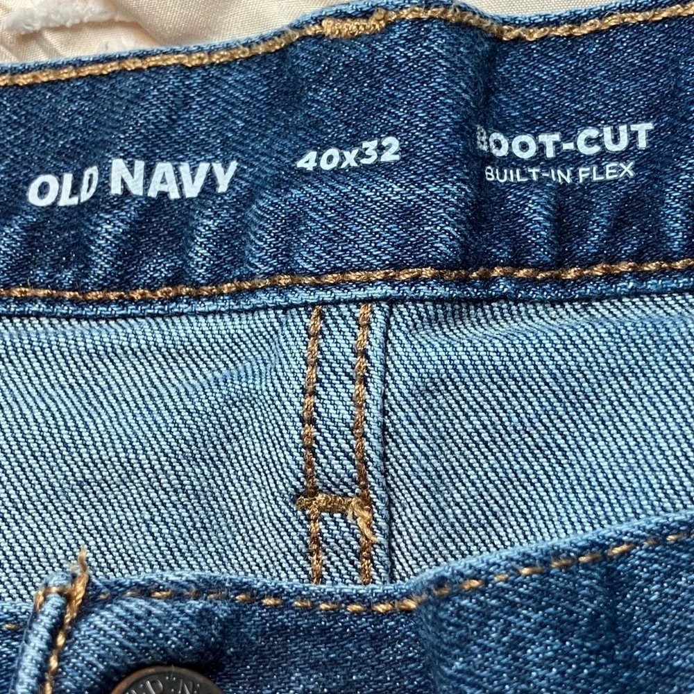 Old Navy Mens Size 40x32 Boot Cut Built In Flex Jeans Dark Wash 40x32